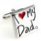 Silver I Love My Dad Cufflinks.JPG